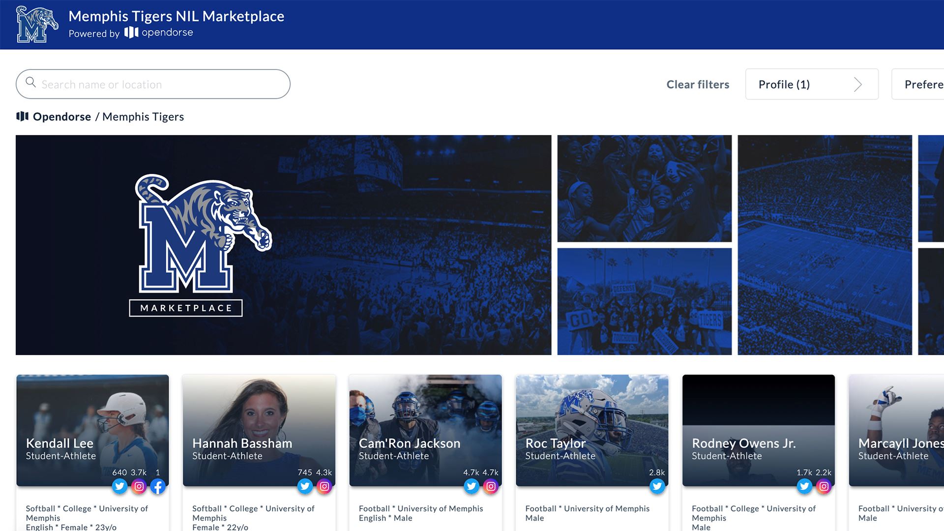 Memphis Athletics Launches Official Name, Image and Likeness Marketplace